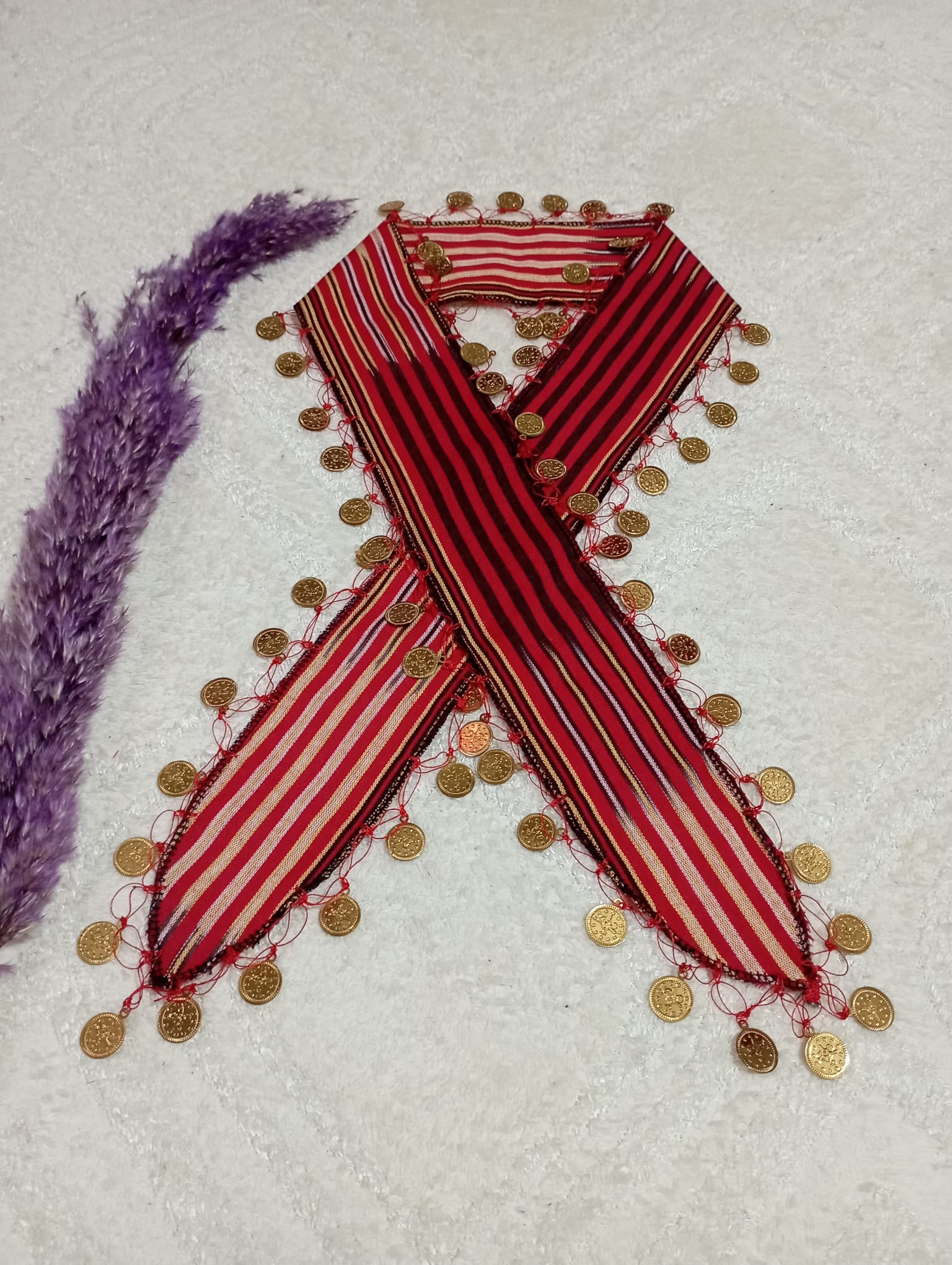 BAND-6171-1.jpg KEŞAN KUMAŞ ÇİZGİLİ LİRALI BANDANA - Görsel 1