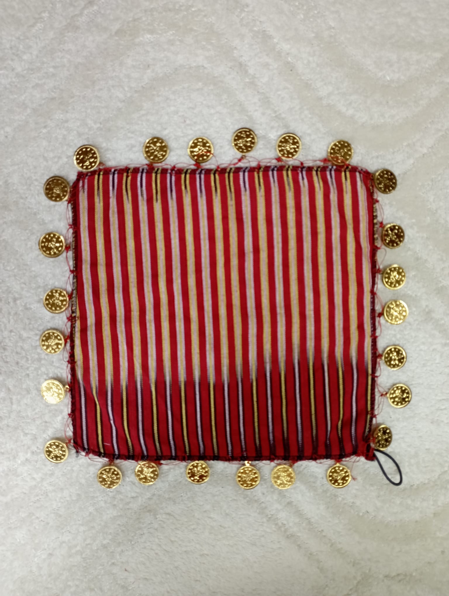 çizgililiralımendil KINA DÜĞÜN İÇİN KEŞAN KUMAŞ MENDİL ÇİZGİLİ LİRALI 22X22 CM 5 ADET - Görsel 1