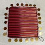 KINA DÜĞÜN İÇİN KEŞAN KUMAŞ MENDİL ÇİZGİLİ PULLU 22X22 CM 5 ADET