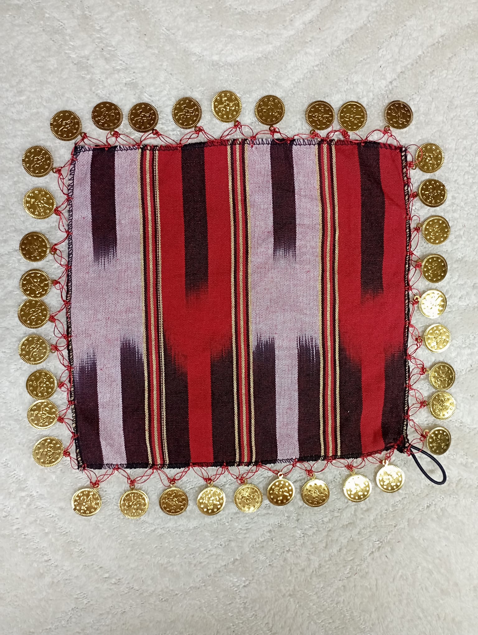 mahyalıliralımendil KINA DÜĞÜN İÇİN KEŞAN KUMAŞ MENDİL MAHYALI LİRALI 22X22 CM 5 ADET - Görsel 1
