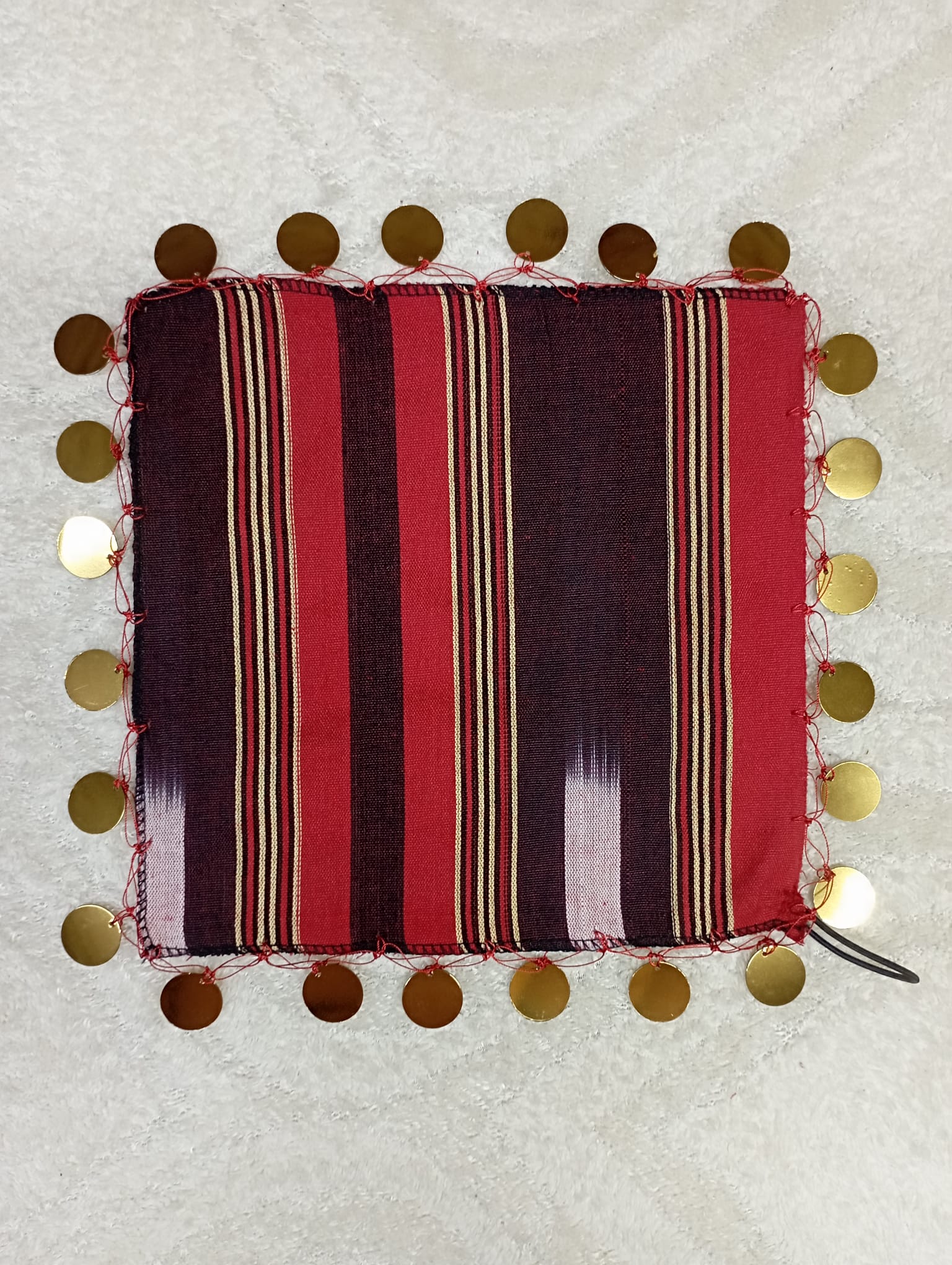 mahyalıpullumendil KINA DÜĞÜN İÇİN KEŞAN KUMAŞ MENDİL MAHYALI PULLU 22X22 CM 5 ADET - Görsel 1