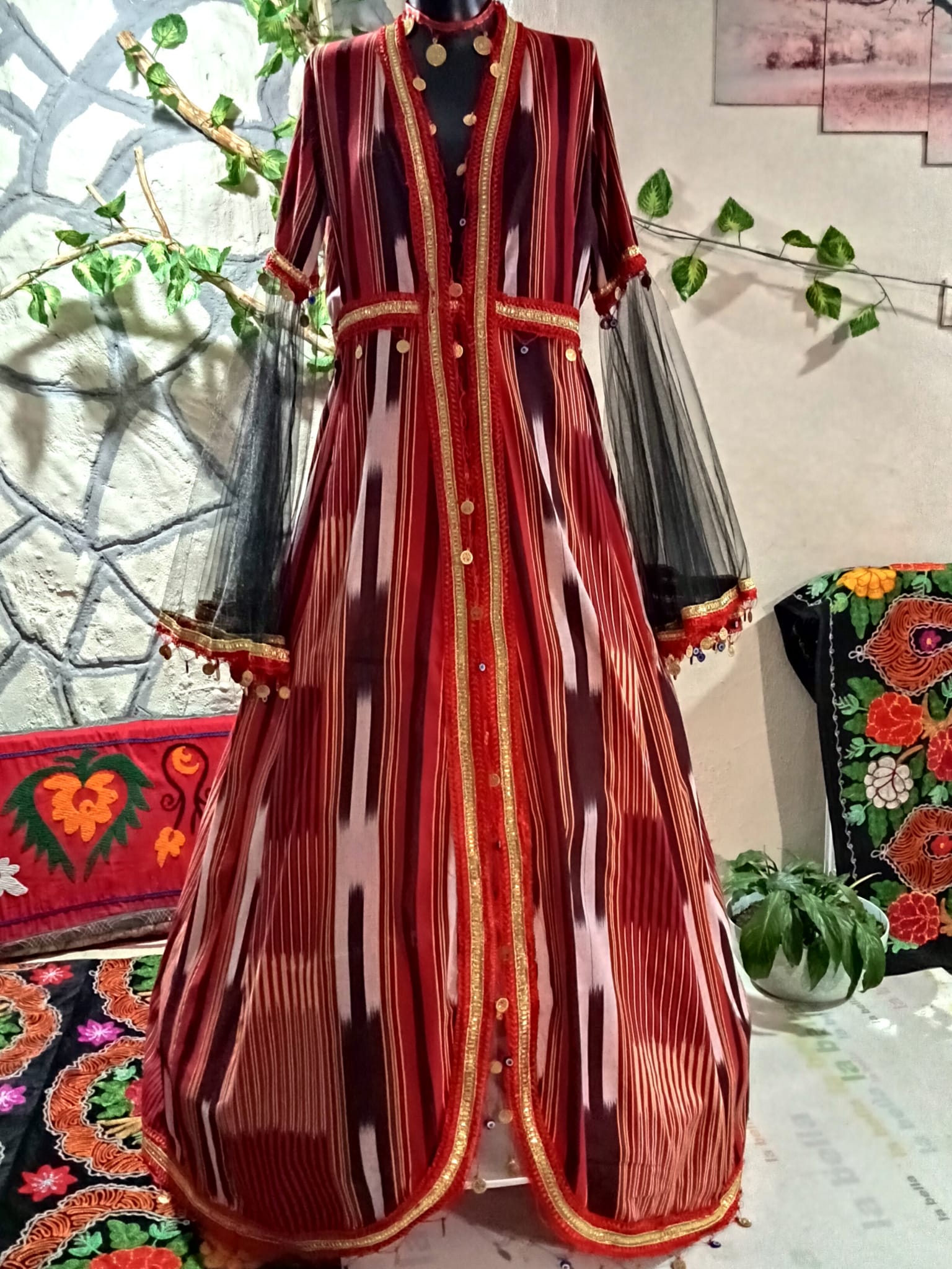 KAFTAN KINA KEŞAN KUMAŞ KAFTAN ELBİSE - Görsel 1
